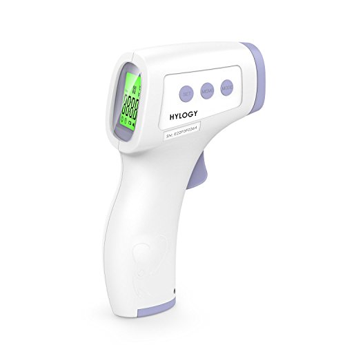 Hylogy Thermom&egrave;tre B&eacute;b&eacute;s&comma; Thermom&egrave;tre Professionnel pour Enfants &sol; Adultes &sol; Surface des Objets&comma; Thermom&egrave;tre Fronti&egrave;re Infrarouge Num&eacute;rique Multi-Fonctionnel Sans Contact avec &Eacute;cran LCD et R&eacute;tro-Eclair&eacute;s Tricolores