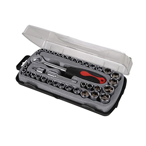 Silverline 633754 Coffret compact 39 pièces de clé à douilles 39 pcs Silverline 633754 Coffret compact 39 pièces de clé à douilles 39 pcs