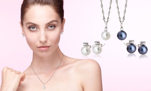 Boucles d oreilles pendantes et chaîne Kyoto Pearls en perles de culture et SWAROVSKI ELEMENTS Boucles d oreilles pendantes et chaîne Kyoto Pearls en perles de culture et SWAROVSKI ELEMENTS