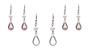 Boucles d oreilles en perles naturelles et cristaux Swarovski Elements, coloris au choix Boucles d oreilles en perles naturelles et cristaux Swarovski Elements, coloris au choix