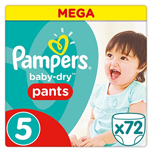 Pampers - Baby Dry Pants - Couches Taille 5 &lpar;12-18 kg&sol;Junior&rpar; - Mega Pack &lpar;x72 culottes&rpar;
