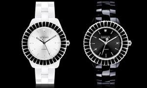 Montre en céramique véritable sertie de 40 cristaux SWAROVSKI ELEMENTS Georges Rech Unanyme Montre en céramique véritable sertie de 40 cristaux SWAROVSKI ELEMENTS Georges Rech Unanyme