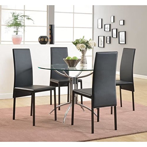 ELISA Lot de 4 Chaises de salle a manger Noir ELISA Lot de 4 Chaises de salle a manger Noir