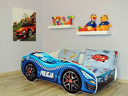 Topbeds Lit pour enfant Design voiture de course Matelas inclus