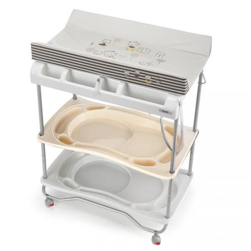 BREVI Table &agrave; Langer Atlantis Club des B&eacute;b&eacute;s Chocolat &sol; Ivoire