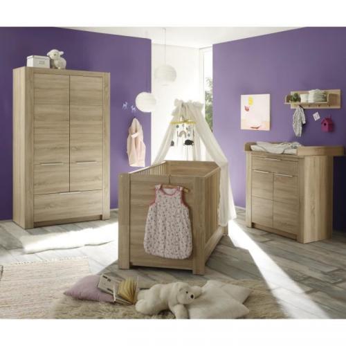 CARLOTTA Chambre B&eacute;b&eacute; compl&egrave;te 3 pi&egrave;ces &colon; Lit   Armoire   Commode