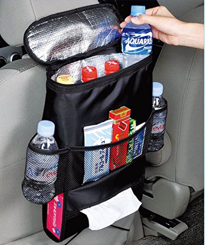 Kabalo Organisateur de si&egrave;ge de voiture &sol; Tidy avec sac isotherme et distributeur de tissus&comma; porte-boissons refroidisseur r&eacute;frig&eacute;rateur