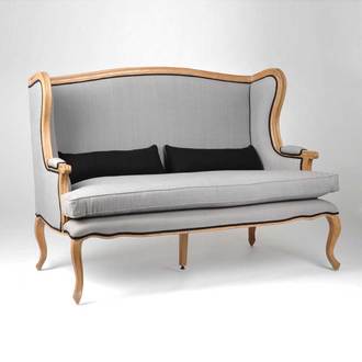 Canapé bergère à oreille bicolore 100% coton BALZAC Canapé bergère à oreille bicolore 100% coton BALZAC