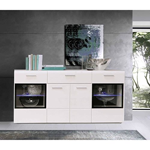 SLATE Buffet blanc brillant 170cm + LED SLATE Buffet blanc brillant 170cm + LED