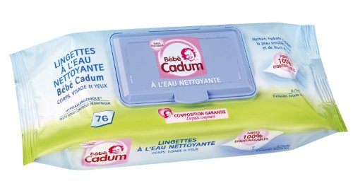 Bébé Cadum Hygiène et Soin Bébé Lingettes à l'Eau Nettoyante x 76 Lot de 4 Bébé Cadum Hygiène et Soin Bébé Lingettes à l'Eau Nettoyante x 76 Lot de 4