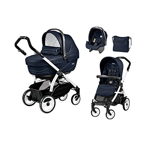 PEG-P&Eacute;REGO L'ensemble poussette combin&eacute;e Book 51 XL Trio avec sac &agrave; langer 2017 b&eacute;b&eacute;&comma; Bloom navy&comma; ch&acirc;ssis blanc