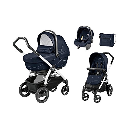 PEG-P&Eacute;REGO L'ensemble poussette combin&eacute;e Book 51 XL S Trio-Set avec sac &agrave; langer mod&egrave;le 2017 b&eacute;b&eacute;&comma; Bloom navy&comma; ch&acirc;ssis blanc