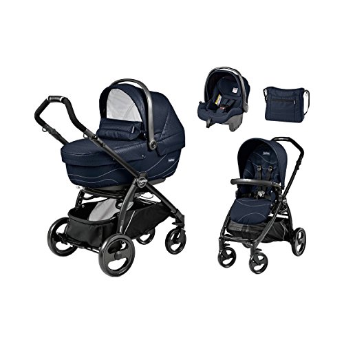 PEG-P&Eacute;REGO L'ensemble poussette combin&eacute;e Book Plus XL Trio-Set avec sac &agrave; langer mod&egrave;le 2017 b&eacute;b&eacute;&comma; Bloom navy&comma; ch&acirc;ssis noir