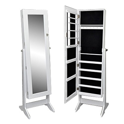 VidaXL Armoire à bijoux sur pied avec miroir