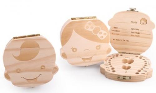 Bo&icirc;te &agrave; dents de lait en bois pour fille ou gar&ccedil;on