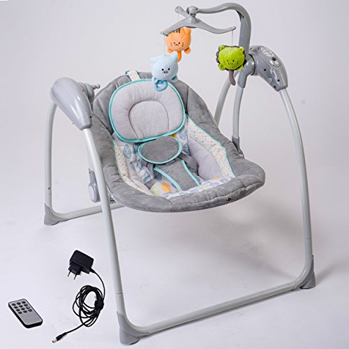 Balancelle &sol; transat b&eacute;b&eacute; Electrique LILOU 2 &colon; MP3&comma; t&eacute;l&eacute;commande&comma;chargeur