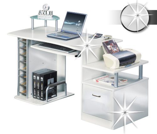 SixBros. Bureau Informatique - très brillant blanc - S-202A/732 SixBros. Bureau Informatique - très brillant blanc - S-202A/732