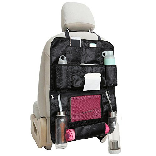 MATCC 1PC Organiseur de Si&egrave;ge Arri&egrave;re de Voiture en Oxford Voiture de Voyage Multi-poches Sac de Rangement Pliable de Voiture Rangement pour Jouets D'enfants Noir