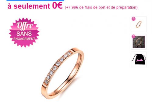 Bague Perfect en acier doré ornée de 8 cristaux Swarovski Bague Perfect en acier doré ornée de 8 cristaux Swarovski