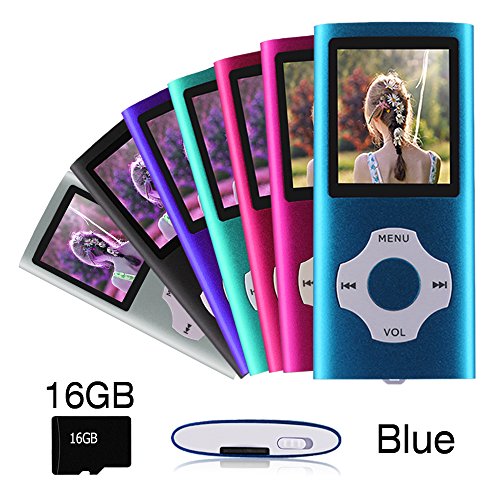Ueleknight Lecteur MP3 Lecteur MP4 avec une carte MicroSD de 16G,lecteur de musique numérique portable également utilisé comme Voice Record/FM-Radio/Vidéo,1.8 pouces écran LCD Lecteur-bleu Ueleknight Lecteur MP3 Lecteur MP4 avec une carte MicroSD de 16G,lecteur de musique numérique portable également utilisé comme Voice Record/FM-Radio/Vidéo,1.8 pouces écran LCD Lecteur-bleu