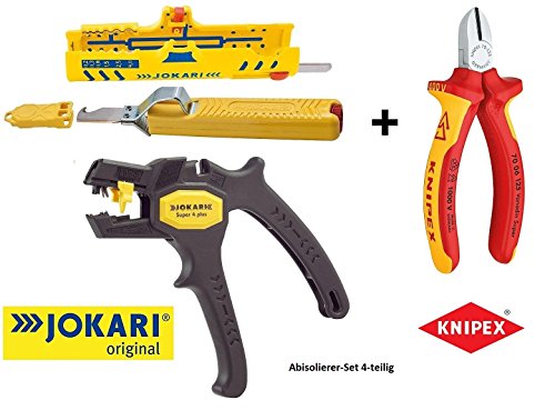 Jokari à dénuder ? Knipex Kit d'installation électrique 1 x Pince à dénuder Super 4 plus 1 x Couteau à dénuder avec lame crochet 1 x Pince à dénuder Super Dénudeur 15 et 1 x Knipex 70 06 180 VDE Pince coupante 180 mm Jokari à dénuder ? Knipex Kit d'installation électrique 1 x Pince à dénuder Super 4 plus 1 x Couteau à dénuder avec lame crochet 1 x Pince à dénuder Super Dénudeur 15 et 1 x Knipex 70 06 180 VDE Pince coupante 180 mm