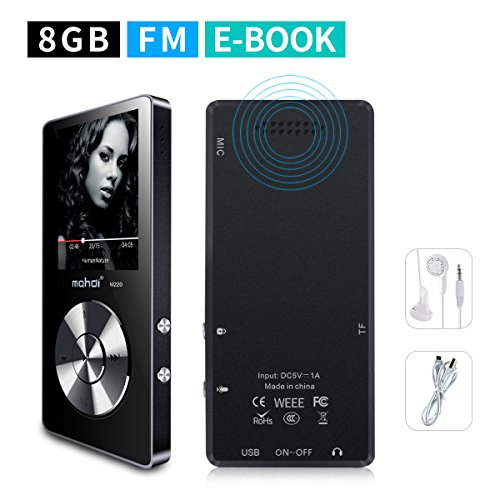 Mymahdi 8 Go MP3 Portable (extensible jusqu'à 128 Go),de musique/une touche de Enregistreur vocal/radio FM 70 heures de avec haut-parleur externe HD,Noir Mymahdi 8 Go MP3 Portable (extensible jusqu'à 128 Go),de musique/une touche de Enregistreur vocal/radio FM 70 heures de avec haut-parleur externe HD,Noir