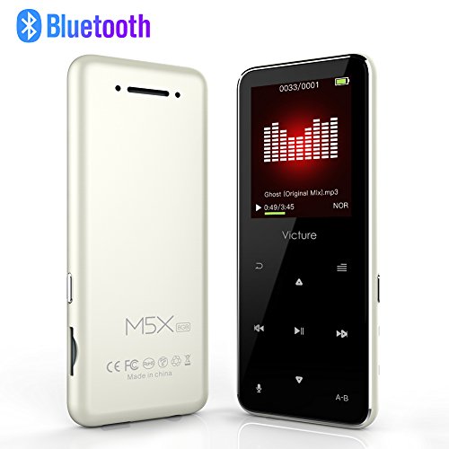 Victure Lecture MP3 Bluetooth 8G Bouton Tactile Lecteur de Musique Numérique, Haut-parleur Intégré, Radio FM, Podomètre, Qualité Sonore sans Perte HIFI, Boîtier Métallique Écran TFT 1,8 Pouce, Supporte jusqu'à 64 Go Victure Lecture MP3 Bluetooth 8G Bouton Tactile Lecteur de Musique Numérique, Haut-parleur Intégré, Radio FM, Podomètre, Qualité Sonore sans Perte HIFI, Boîtier Métallique Écran TFT 1,8 Pouce, Supporte jusqu'à 64 Go