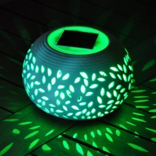 Kingfisher Lampe en céramique fonctionnant à l'énergie solaire Lumière multicolore Kingfisher Lampe en céramique fonctionnant à l'énergie solaire Lumière multicolore