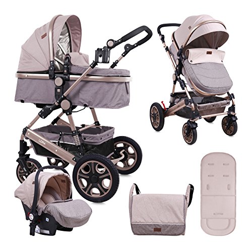 Lorelli 10021281840 Poussette Combin&eacute;e 2 en 1 Lora Set Beige