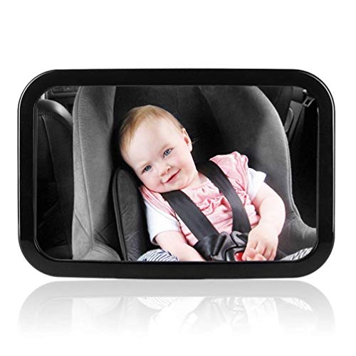 Amzdeal R&eacute;troviseur de Surveillance Pour B&eacute;b&eacute; Miroir de Voiture Pour B&eacute;b&eacute; R&eacute;troviseur S&eacute;curit&eacute; Pour Si&egrave;ge Arri&egrave;re Rotation 360&deg;& Fonction d'Inclinaison - Noir