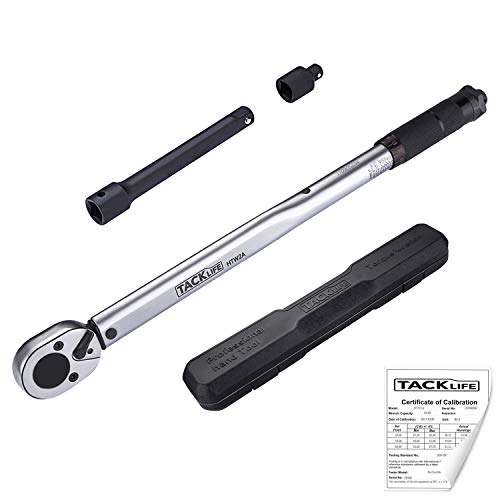 1/2" Clé Dynamométrique - Tacklife HTW2A, 13,6-203,5 Nm, Longueur de 46.5cm, avec Certification de Précision ± 4%, Convertisseur de Couple, Barre d'extension à Douille en Coffret 1/2" Clé Dynamométrique - Tacklife HTW2A, 13,6-203,5 Nm, Longueur de 46.5cm, avec Certification de Précision ± 4%, Convertisseur de Couple, Barre d'extension à Douille en Coffret