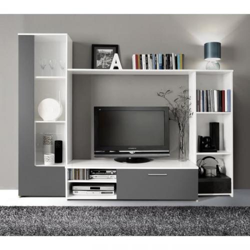 FINLANDEK Séjour TV PILVI 220cm blanc/gris FINLANDEK Séjour TV PILVI 220cm blanc/gris