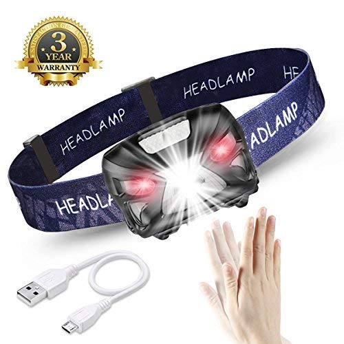 Lampe Frontale LED, Phares Rechargeables USB avec Détecteur de Mouvement, 300LM Éclairage à 8 Modes IPX4 Étanche, Continue 30 Heures, Pêche, Camping, Lecture, Randonnée, Cyclisme Lampe Frontale LED, Phares Rechargeables USB avec Détecteur de Mouvement, 300LM Éclairage à 8 Modes IPX4 Étanche, Continue 30 Heures, Pêche, Camping, Lecture, Randonnée, Cyclisme