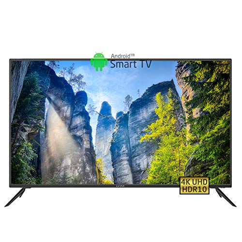 Kiano Slim TV 50" Pouces [127 cm Frameless TV] (4K Ultra HD, HDR, Miracast/Eshare, Smart-TV, Netfilx, Ipla, Youtube, Facebook) Triple Tuner, CI (CI+), PVR, WiFi, Hotel Mode [Classe énergétique A]
