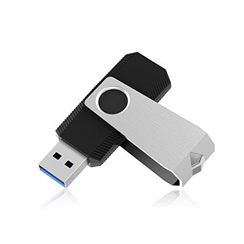 KEXIN Clé USB 3.0 64Go Pendrive Pivotant Clef USB 64 Go Transfert des Données à Haute Vitesse Externe Mémoire de Stockage USB Memory Stick U Disque Flash Drive pour PC Ordinateur Portable (Noir)