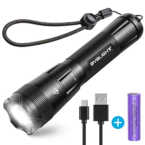 BYBLIGHT F20 Lampe de poche tactique LED USB rechargeable avec zoom ultra lumineux étanche IP65, 5 modes d'éclairage pour le camping, la randonnée, les urgences avec batterie BYBLIGHT F20 Lampe de poche tactique LED USB rechargeable avec zoom ultra lumineux étanche IP65, 5 modes d'éclairage pour le camping, la randonnée, les urgences avec batterie