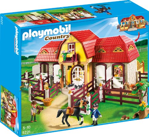Playmobil - 5221 - Jeu de Construction - Haras avec Chevaux et Enclos Playmobil - 5221 - Jeu de Construction - Haras avec Chevaux et Enclos