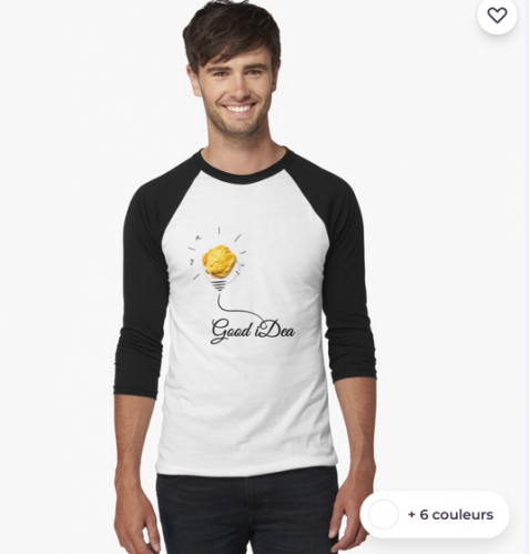 bonne idée T-shirt baseball manches ¾