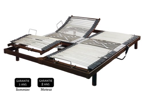 Promo Matelas - Sommier Relaxation Électrique S50 - Wengé - 2 X 90 X 200 Cm