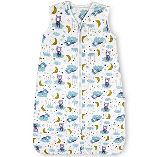 Lictin Gigoteuse Bio B&eacute;b&eacute; en Coton R&eacute;glable 2&period;5 Tog Id&eacute;al Cadeau De Naissance &lpar;3-18Mois&quest;70-90cm&quest;&comma; Bleu Ourse&rpar;