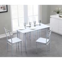 Ensemble table + 4 chaises blanc