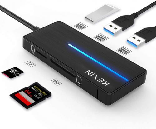 HUB USB 3.0 vers 3 Ports USB 3.0 et Lecteur de Carte SD KEXIN