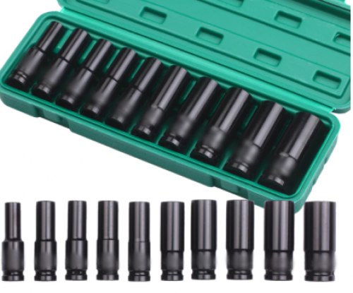 Jeu de Douilles &agrave; Impact &agrave; 6 Points en Acier au Carbone