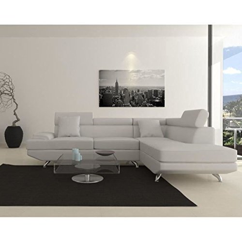 SCOOP XL Canapé angle droit 4 places simili blanc SCOOP XL Canapé angle droit 4 places simili blanc