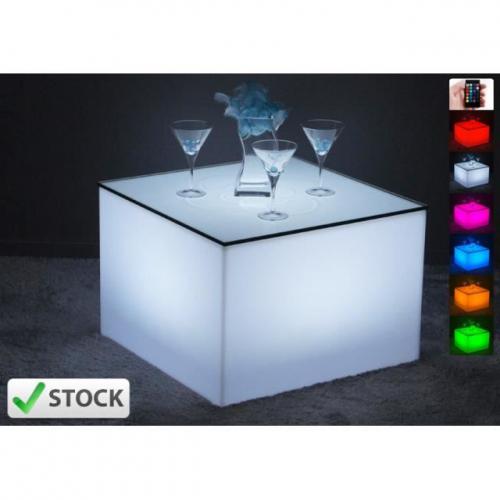 square table basse lumineuse led 