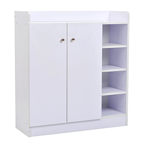 Armoire / étagère meubles à chaussure très pratique en panneaux de particules blanc neuf23