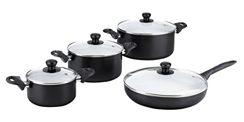 TV Unser Original 05525 Bratmaxx Batterie de cuisine en céramique 8 pièces Noir