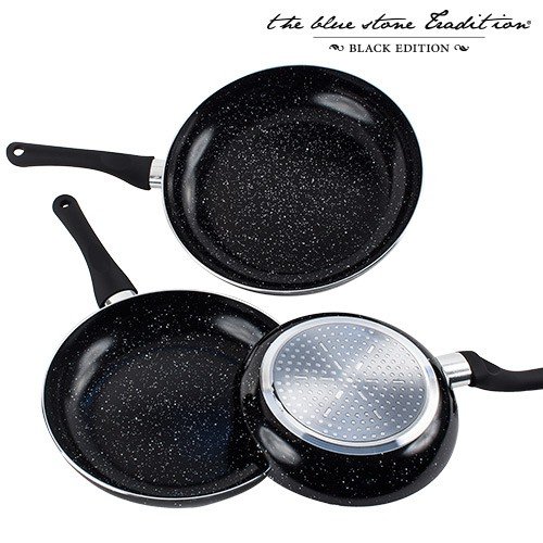 Lot Poêles Revêtement Pierre Black Stone (3 Pièces)