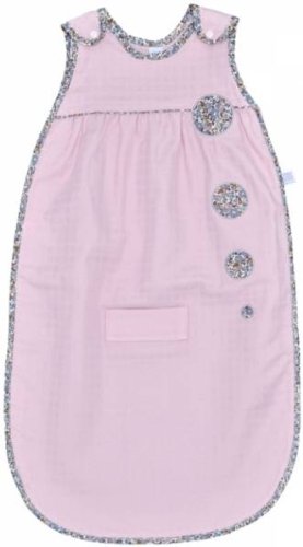 RED CASTLE - Gigoteuse fine vintage 75 cm vieux rose / liberty gris RED CASTLE - Gigoteuse fine vintage 75 cm vieux rose / liberty gris