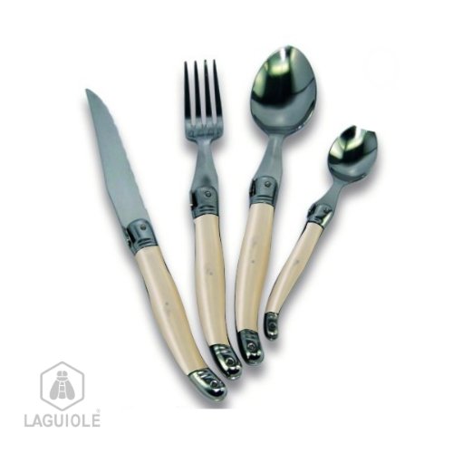 LAGUIOLE Ménagère 24 pièces nacré ivoire